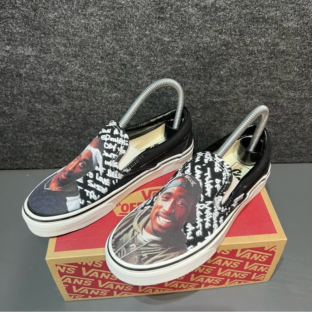 Vans “Tupac” Slip On Custom Vans Size 6 Women’s/4.5 Mens - Picture 6 of 13